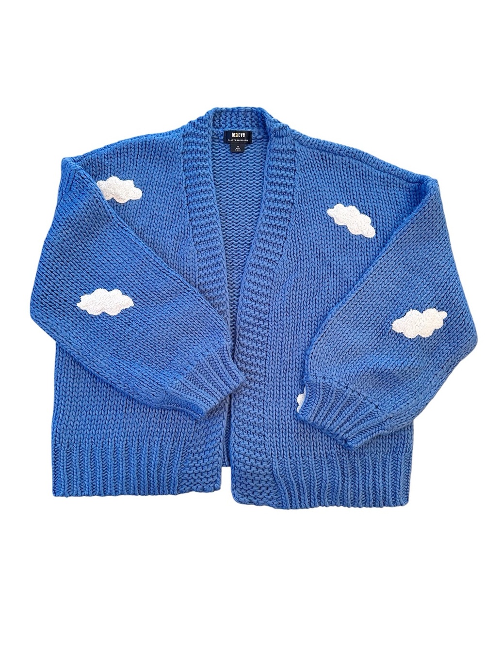 Maeve Anthropologie Cloud Cardigan blue and white size 1X - Picture 5 of 9